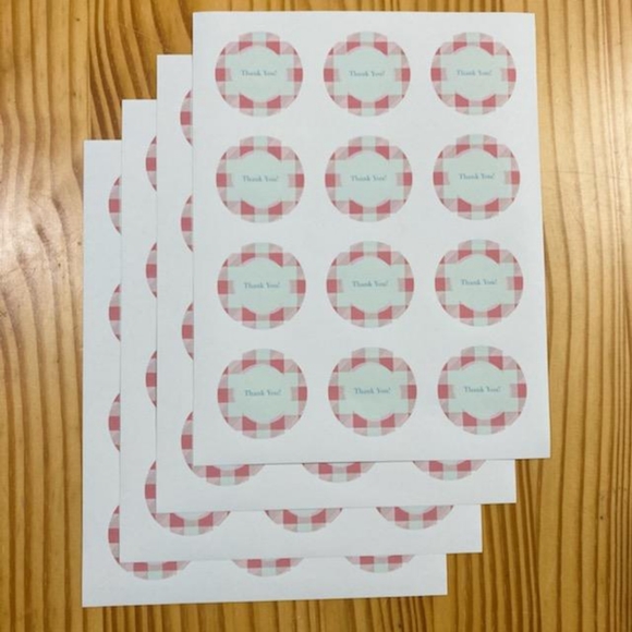 48 2in round Thank You stickers - BBQ Summer Themed - Picture 2 of 3